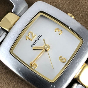 Vintage Fossil F2 2 Tone Gold and Silver Watch